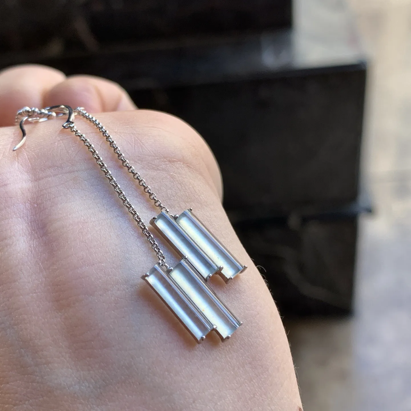 金镶嵌冰种耳钩^_^冰透 精致