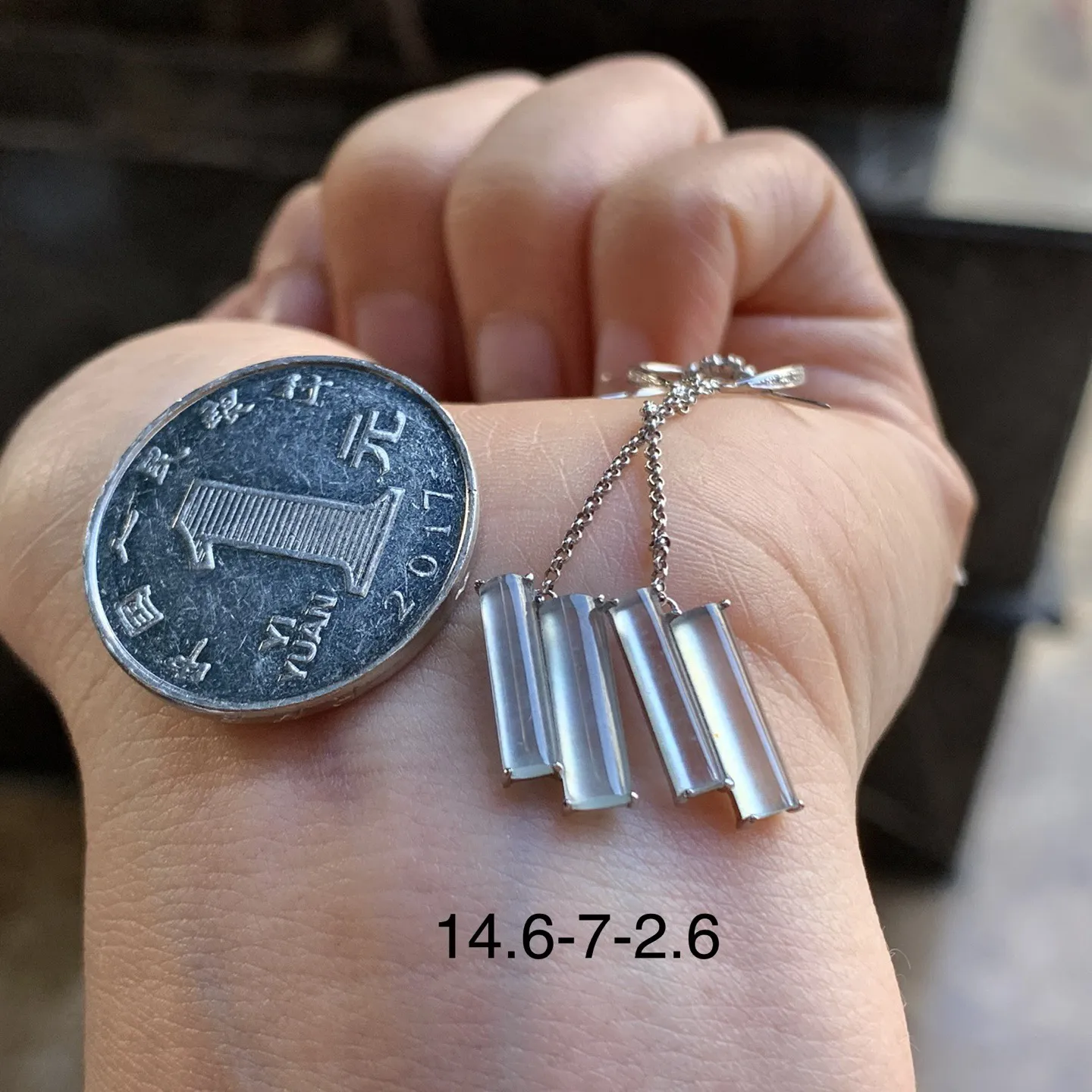 金镶嵌冰种耳钩^_^冰透 精致