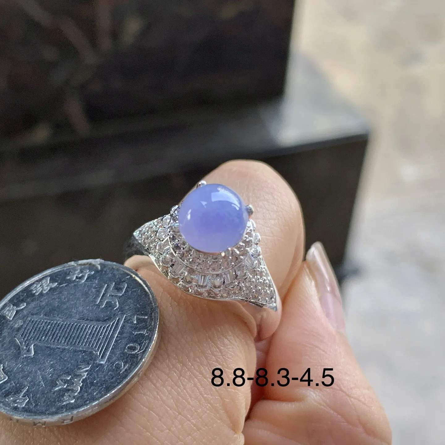 冰紫戒面^_^起光