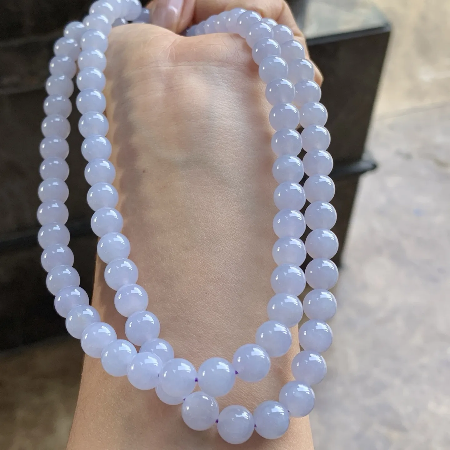 紫罗兰珠串^_^颜色鲜艳 玉质温润