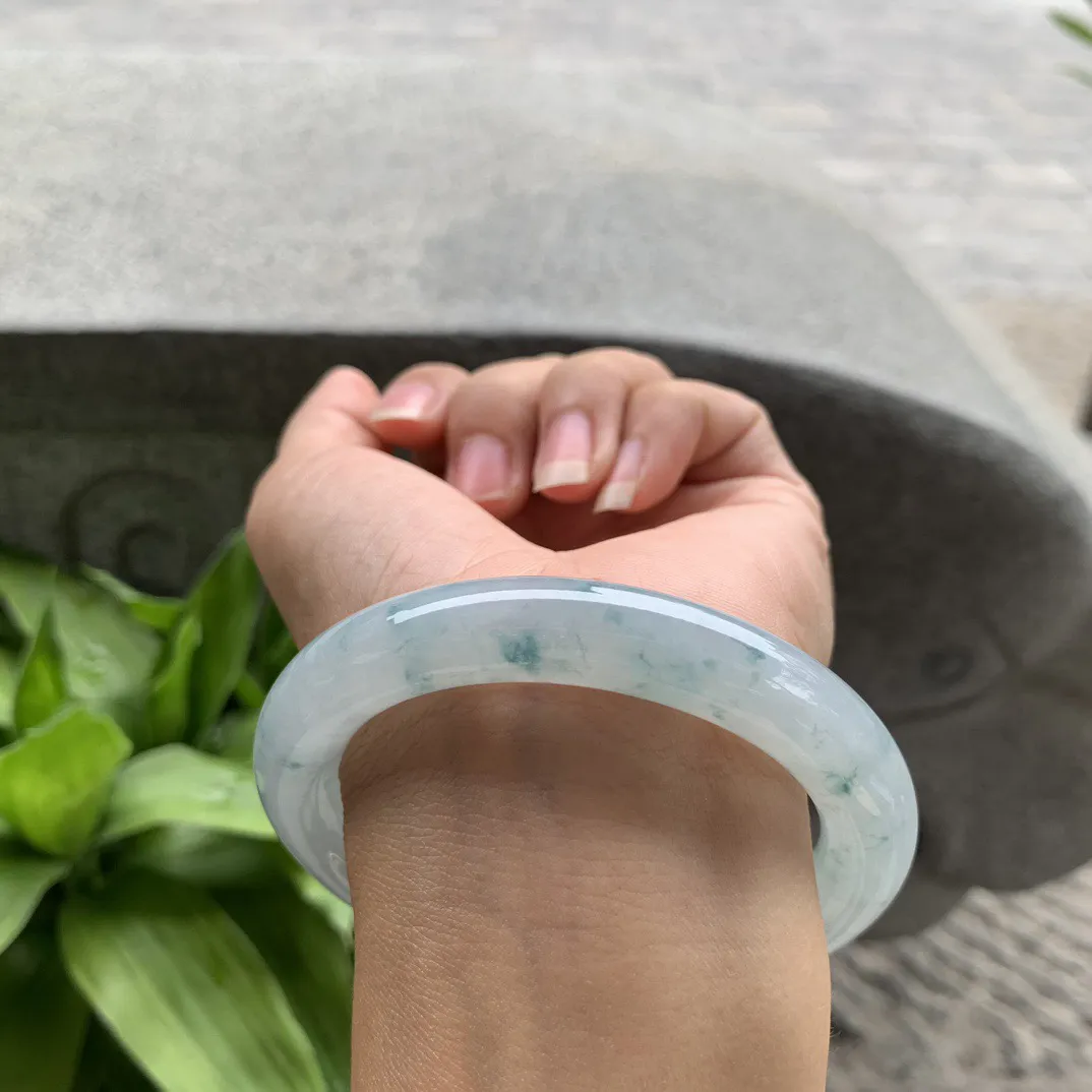 大圈口 58.2-10.9  【冰飘花圆条手镯】圆条58 59可戴