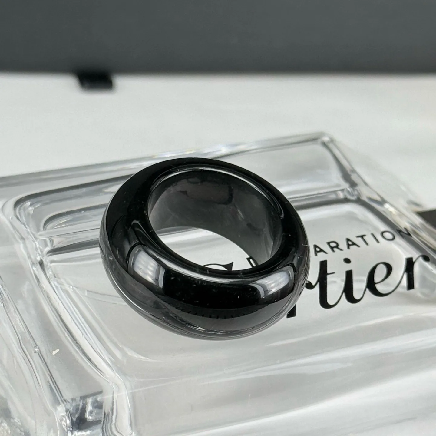 精品墨翠厚戒圈 种好色正 黑度极好 打灯通透 油性十足 尺寸29.2