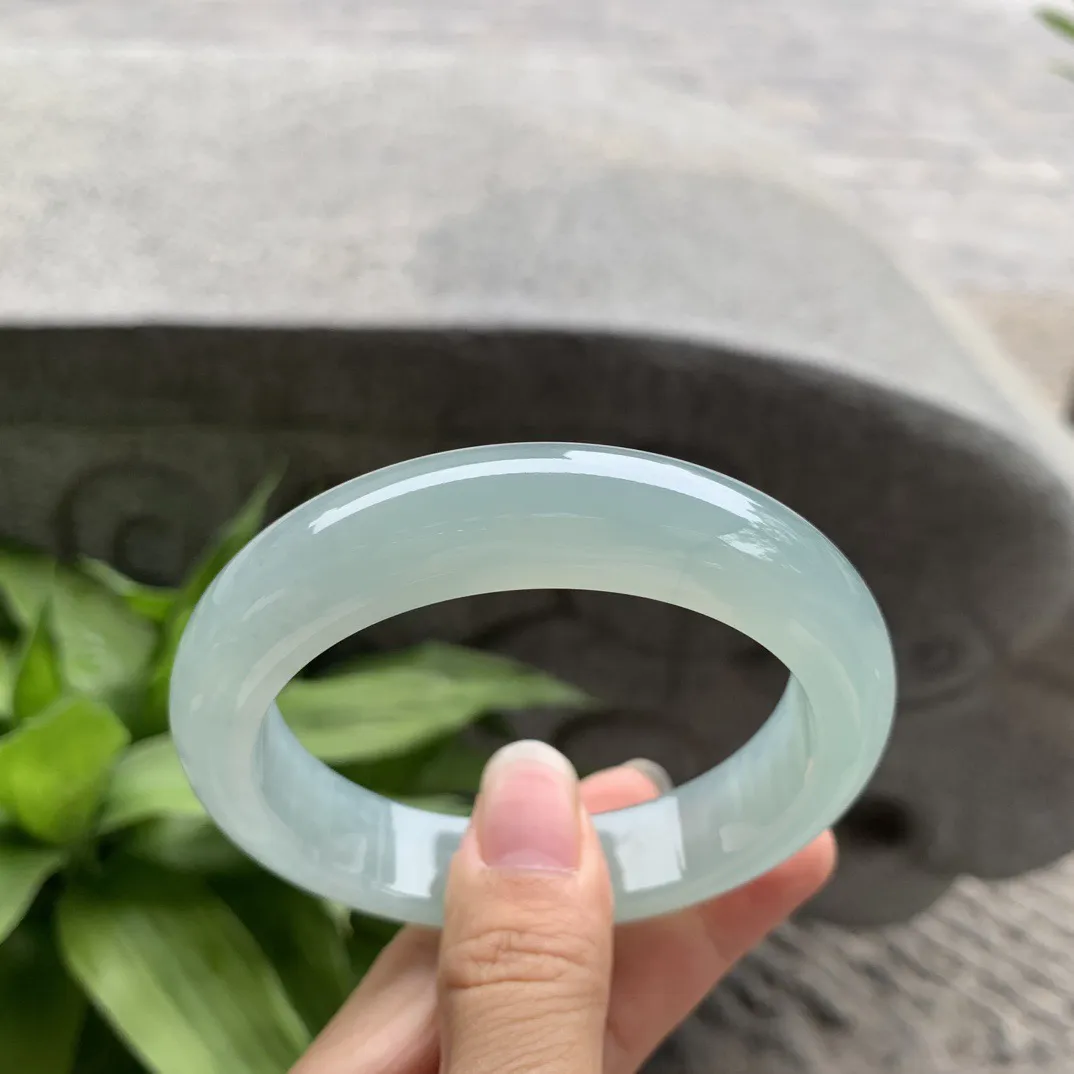 大圈口58.6-13.6-9.4 【冰绿正圈手镯】 正圈58 59可戴