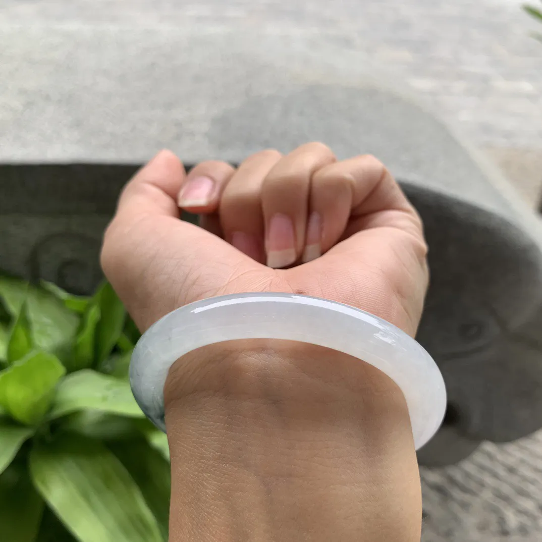 小圈口53.5-8.6 【冰飘花圆条手镯】圆条53 54可戴