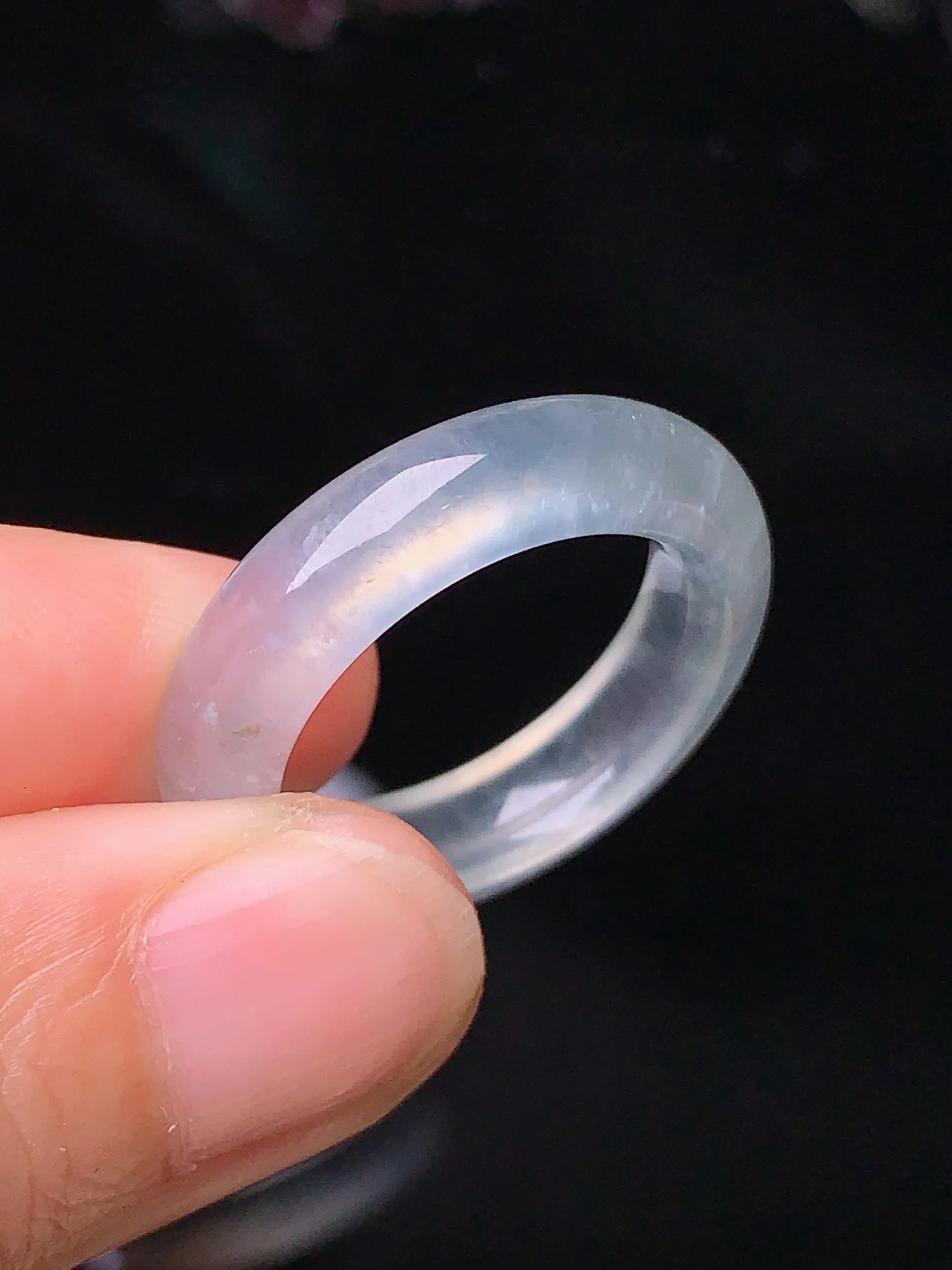 冰种指环 玉质细腻 色泽艳丽 圈口15 整体尺寸25.3*5.7*4.3