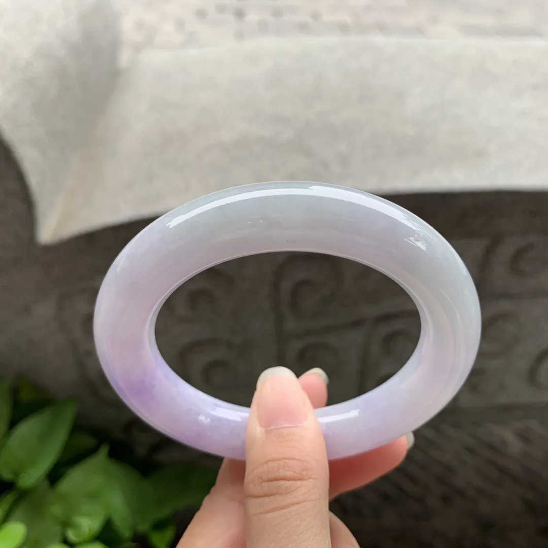 圈口56.6-12.8 【飘紫圆条手镯】圆条56 57可戴