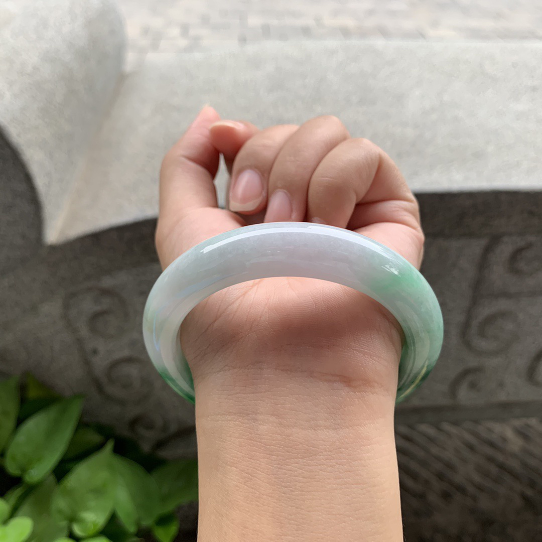 大圈口 58-12.6-9.4  【飘绿正圈手镯】正圈58 59可戴