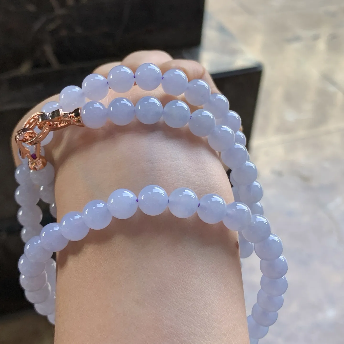 紫罗兰珠串^_^颜色鲜艳 玉质温润