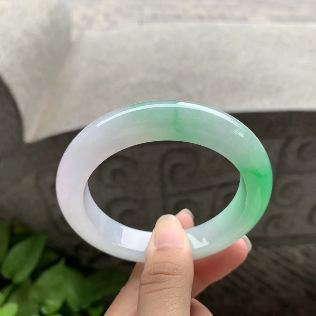 圈口 55.4-11.8-9.9【冰阳绿正圈手镯】正圈55 56可戴