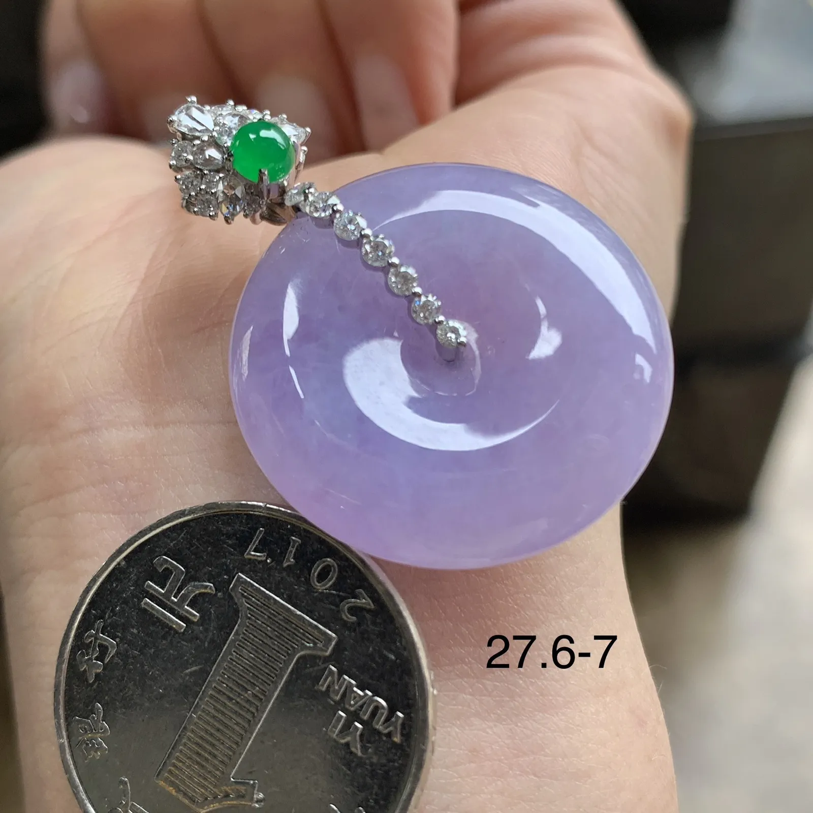 金钻镶嵌紫罗兰平安扣^_^颜色浓郁 鲜艳