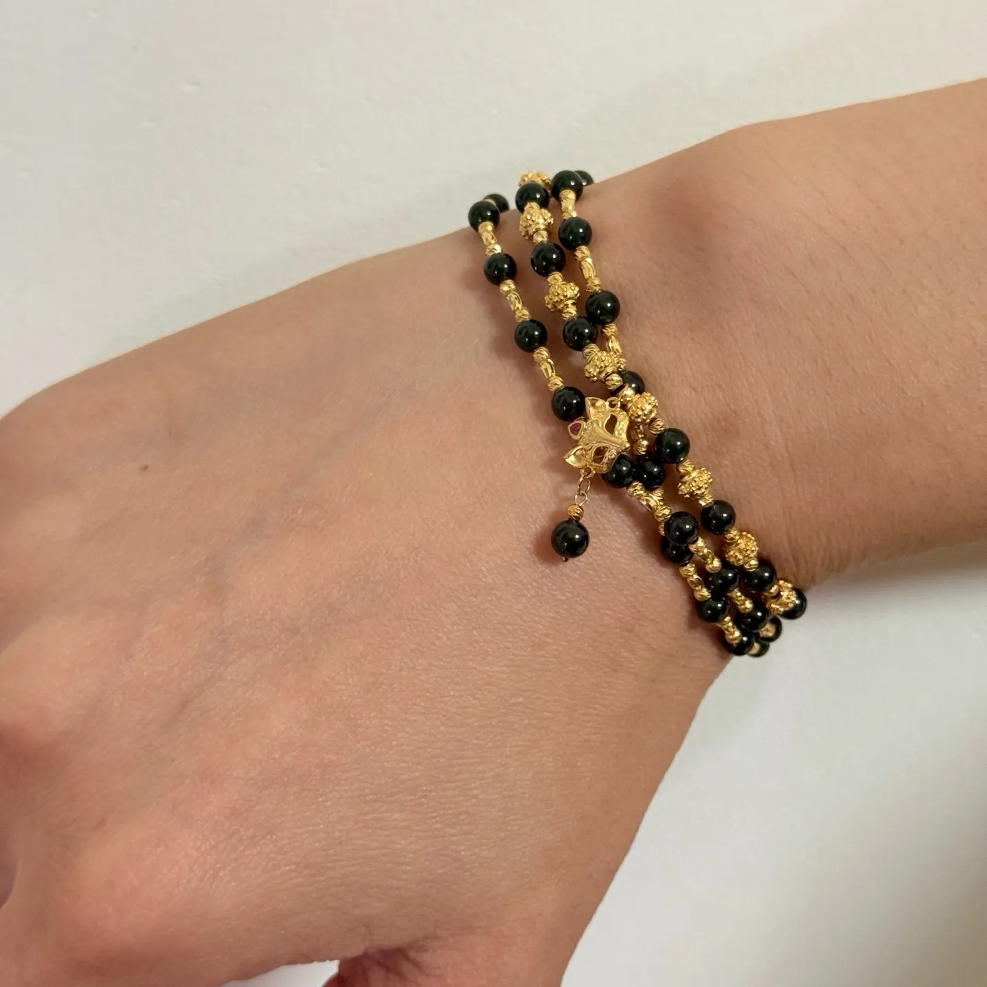 精品墨翠珠子项链 种好色正