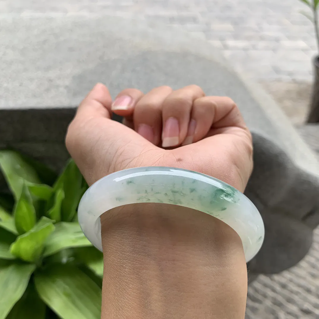 圈口 57.5-12.9-8.3  【冰飘花正圈手镯】正圈57 58可戴