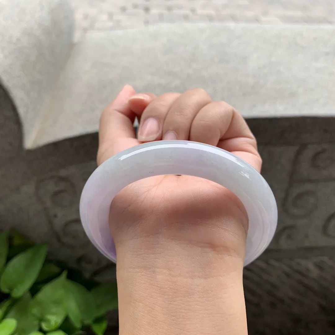 圈口56.6-12.8 【飘紫圆条手镯】圆条56 57可戴