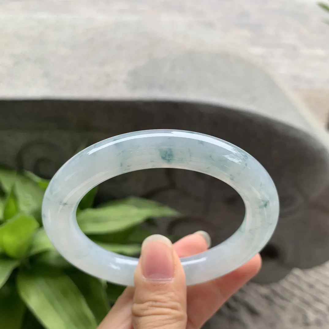 大圈口 58.2-10.9  【冰飘花圆条手镯】圆条58 59可戴