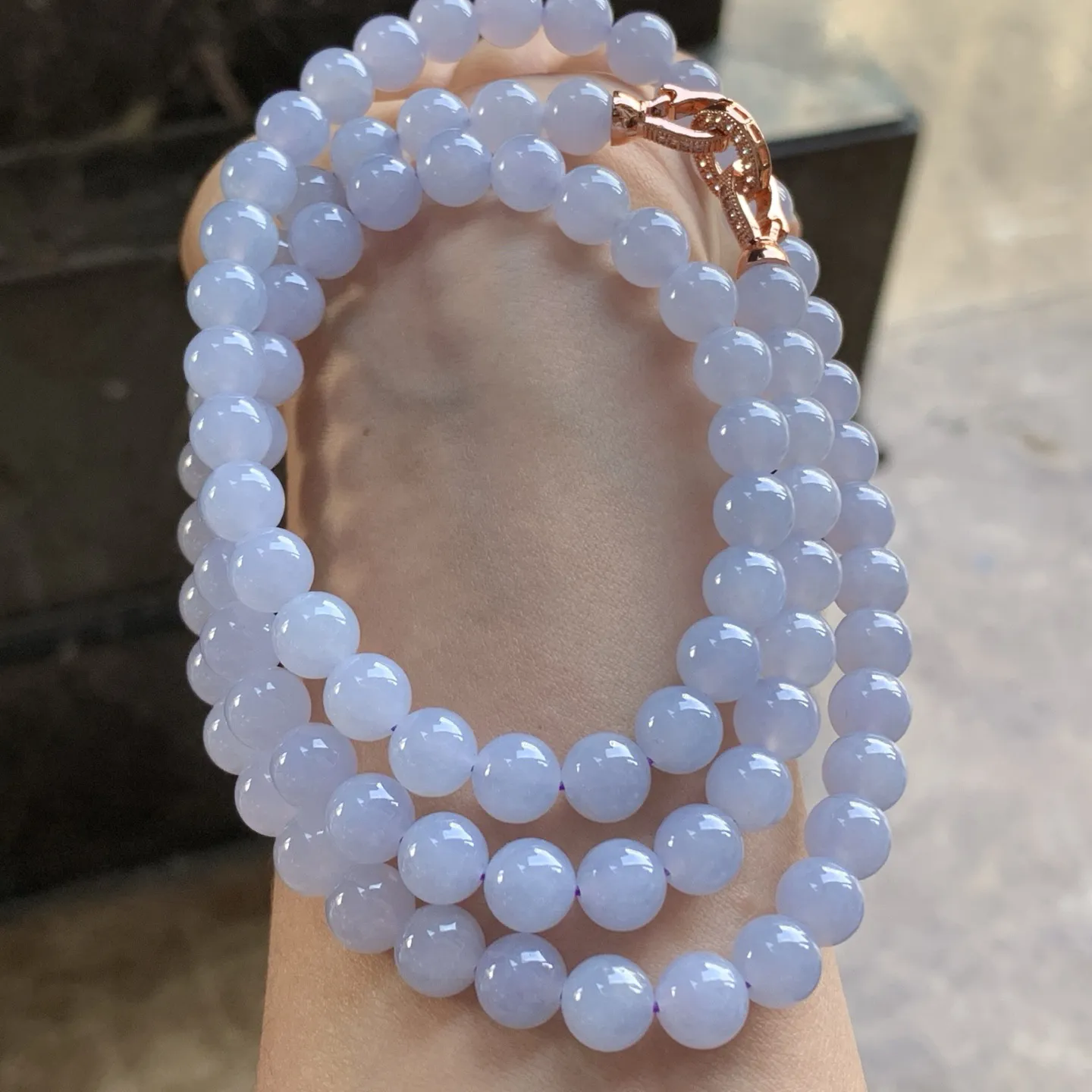 紫罗兰珠串^_^颜色鲜艳 玉质温润