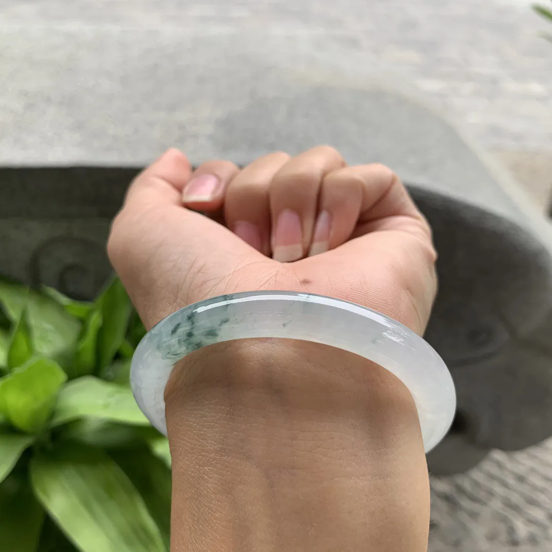 小圈口53.5-8.6 【冰飘花圆条手镯】圆条53 54可戴