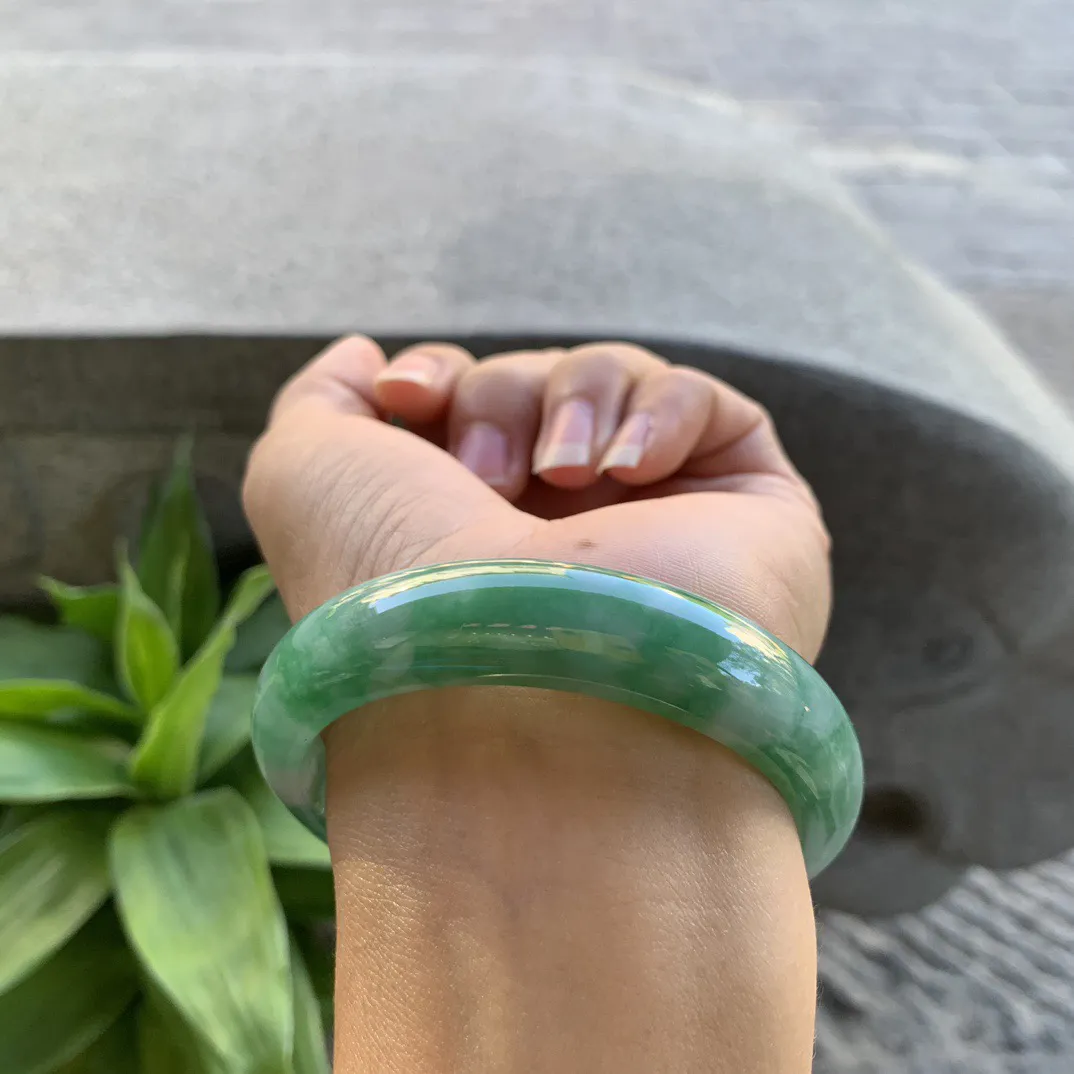 圈口55.8-13.2-7.8 【满辣绿正圈手镯】正圈55 56可戴