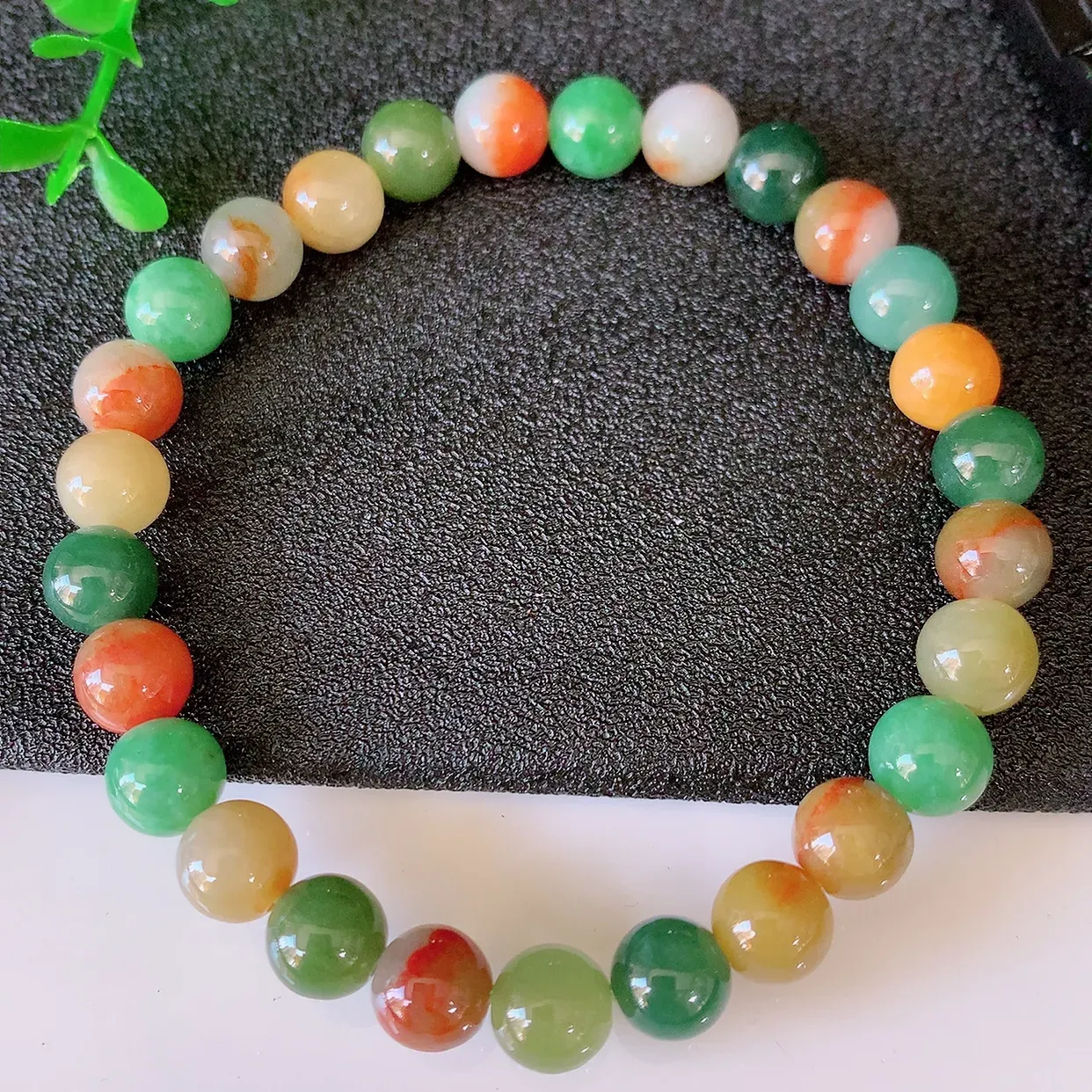 自然光实拍，冰润多宝翡翠手链，多彩翡翠手串，颜色丰富，料子细腻， 高档大气， 自 戴送礼佳品！#46