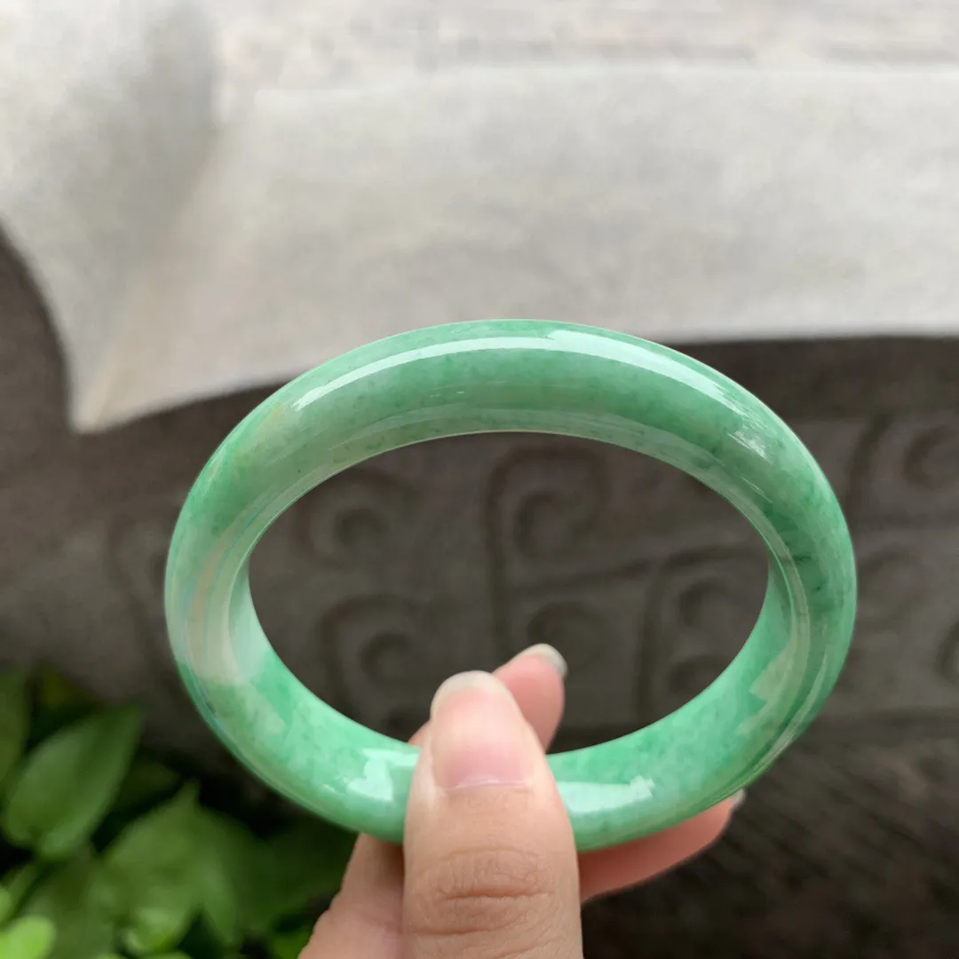 圈口 55-12.2-7.8【满绿正圈手镯】正圈55 56可戴