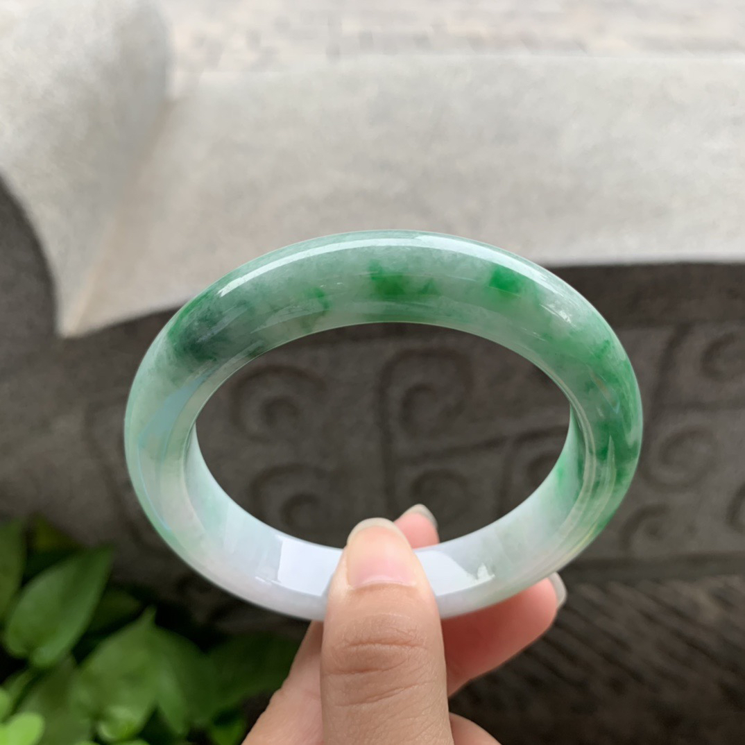 大圈口 58-12.6-9.4  【飘绿正圈手镯】正圈58 59可戴
