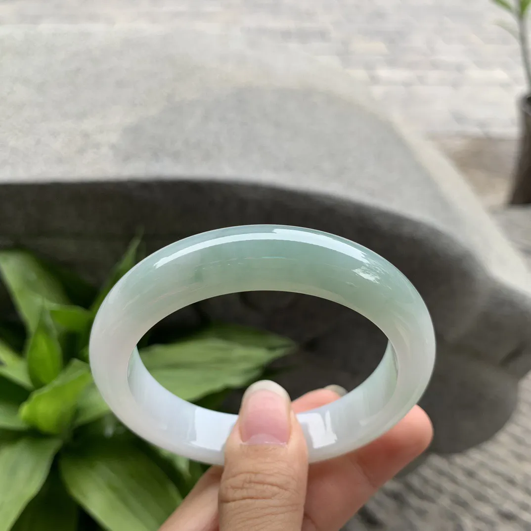 圈口56.8-12.8-8.9 【晴绿正圈手镯】正圈56 57可戴