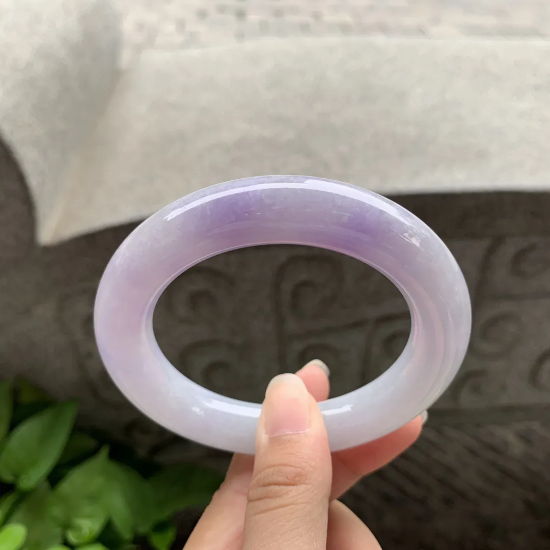 圈口56.6-12.8 【飘紫圆条手镯】圆条56 57可戴