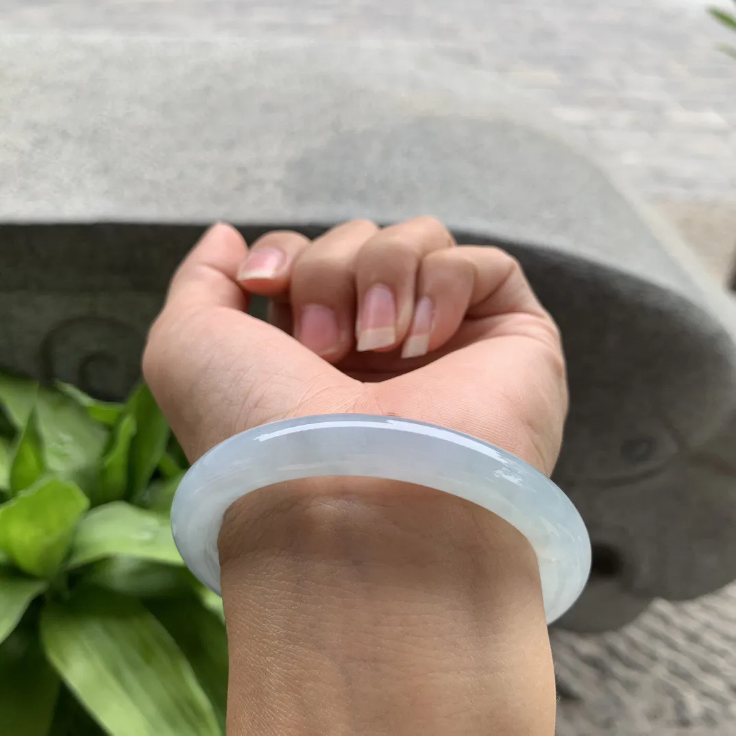 圈口 54.2-8.6【冰晴圆条手镯】圆条54 55可戴