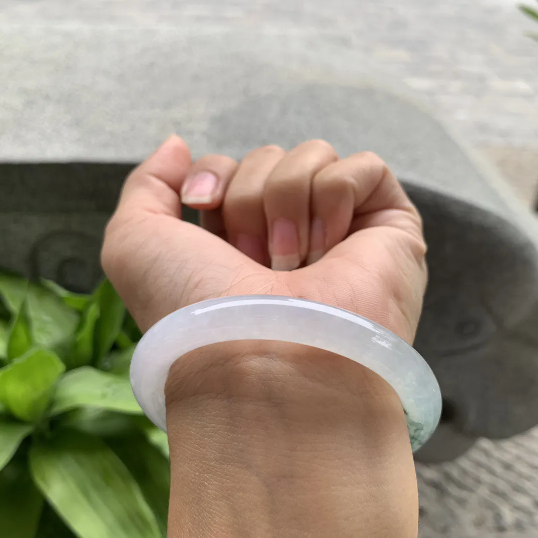 小圈口53.5-8.6 【冰飘花圆条手镯】圆条53 54可戴