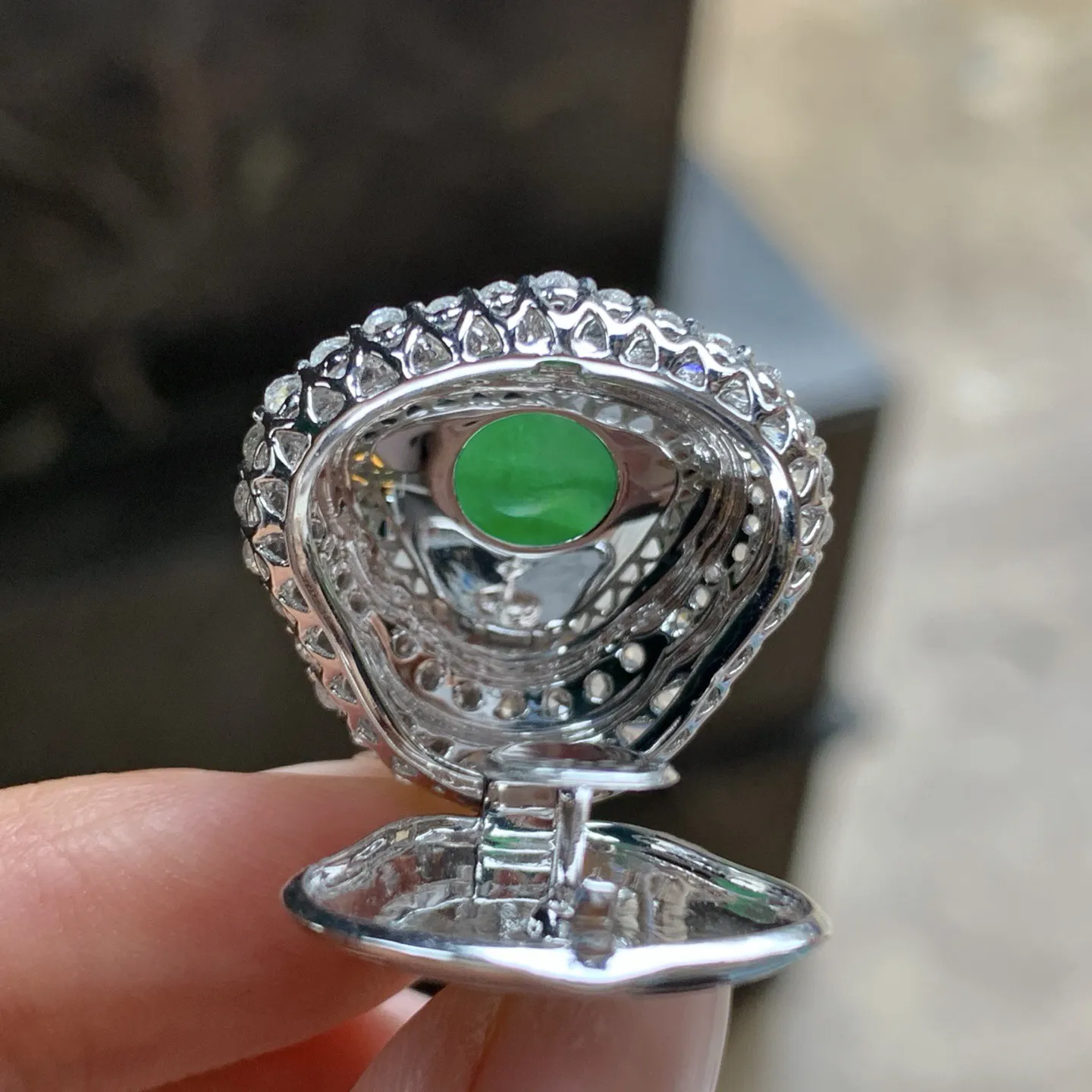 金钻镶嵌冰绿佛公 尺寸14