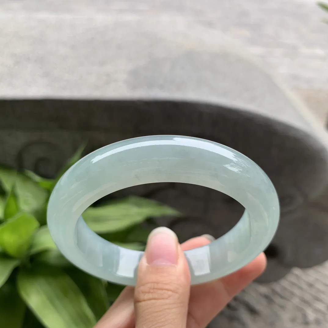 大圈口58.6-13.6-9.4 【冰绿正圈手镯】 正圈58 59可戴