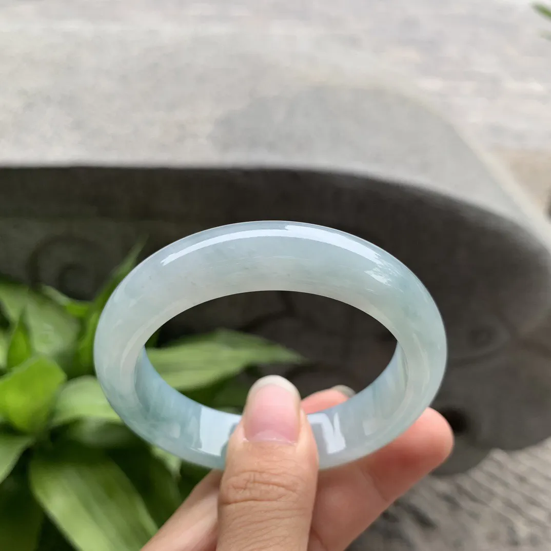 小圈口 52.8-13-8.4【冰晴绿正圈手镯】正圈52 53可戴