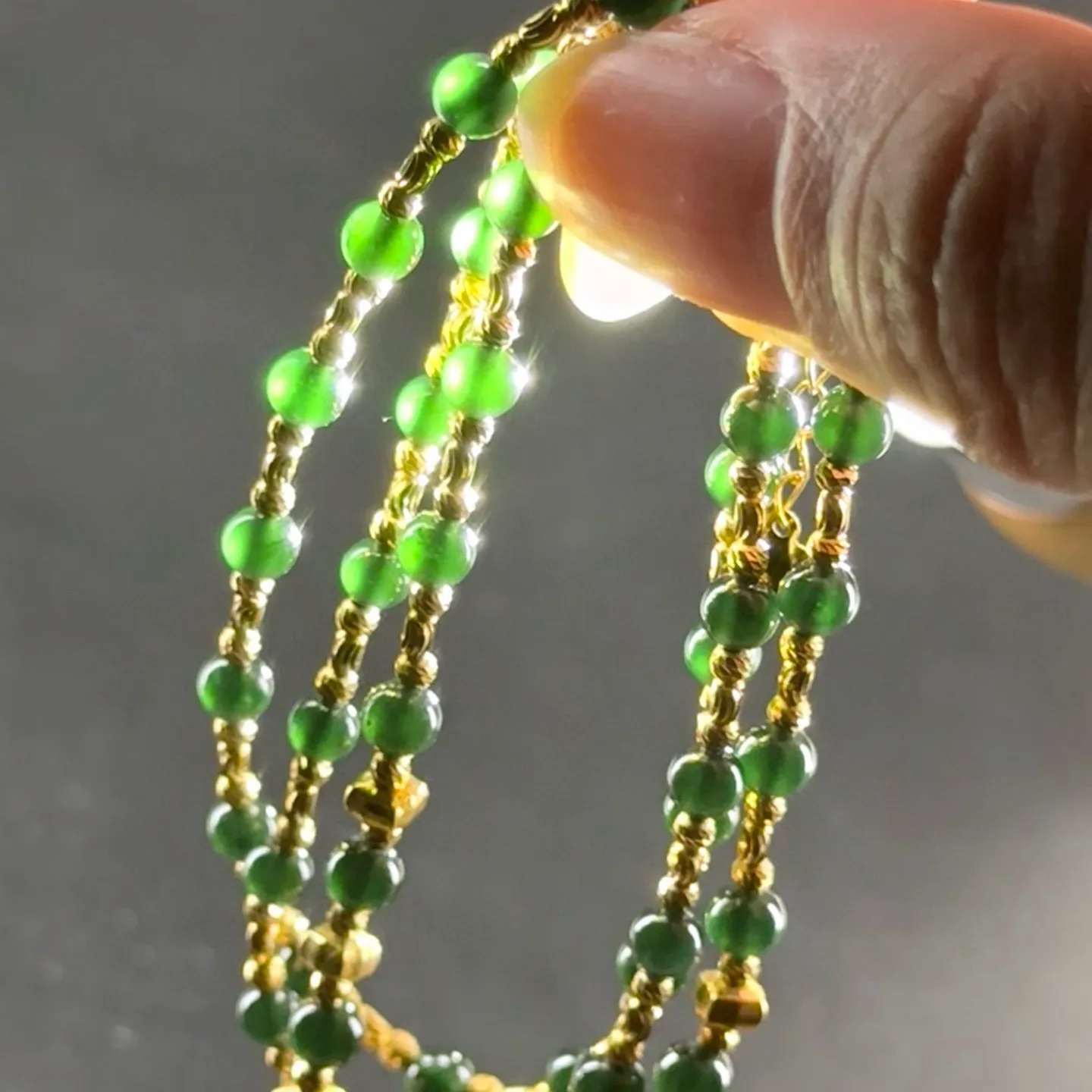 精品18k墨翠项链 种好色正 黑度极好 打灯通透 油性十足 尺寸4.2