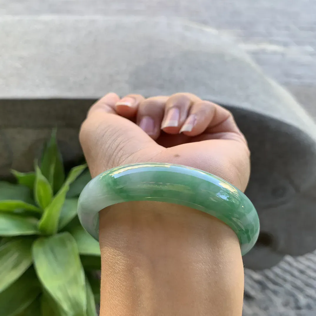圈口55.8-13.2-7.8 【满辣绿正圈手镯】正圈55 56可戴