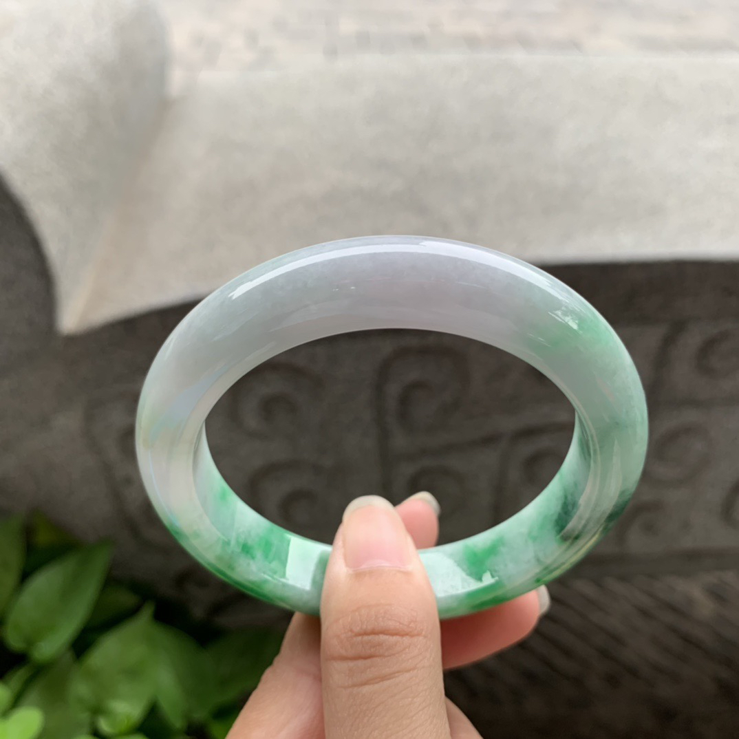 大圈口 58-12.6-9.4  【飘绿正圈手镯】正圈58 59可戴