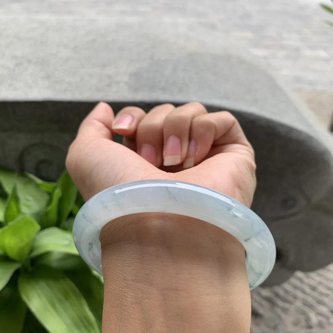 大圈口 58.2-10.9  【冰飘花圆条手镯】圆条58 59可戴