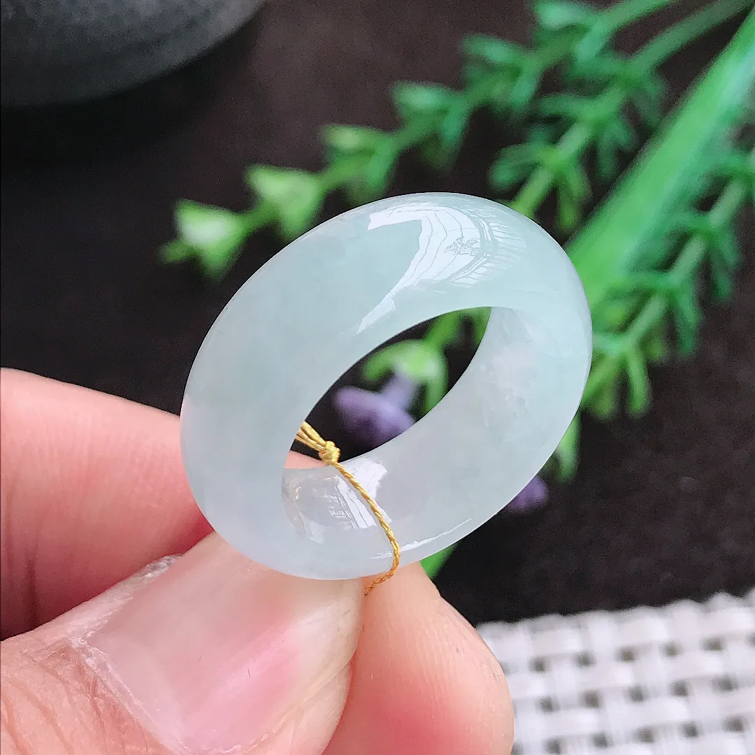 自然光17.3/8.4/4.3老坑冰透起胶宽版指环戒指翡翠玉坠扳指