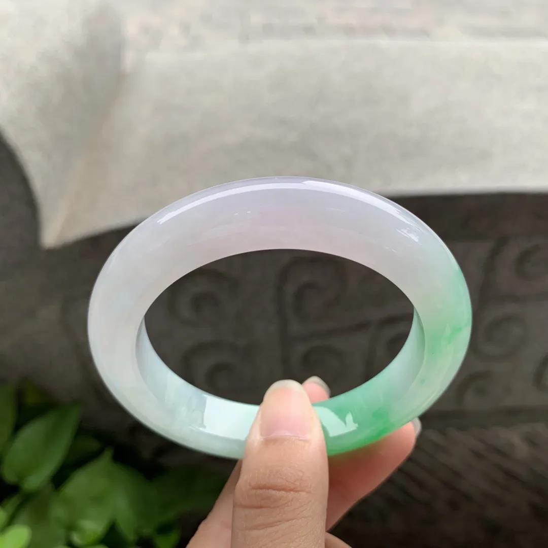 圈口 55.4-11.8-9.9【冰阳绿正圈手镯】正圈55 56可戴