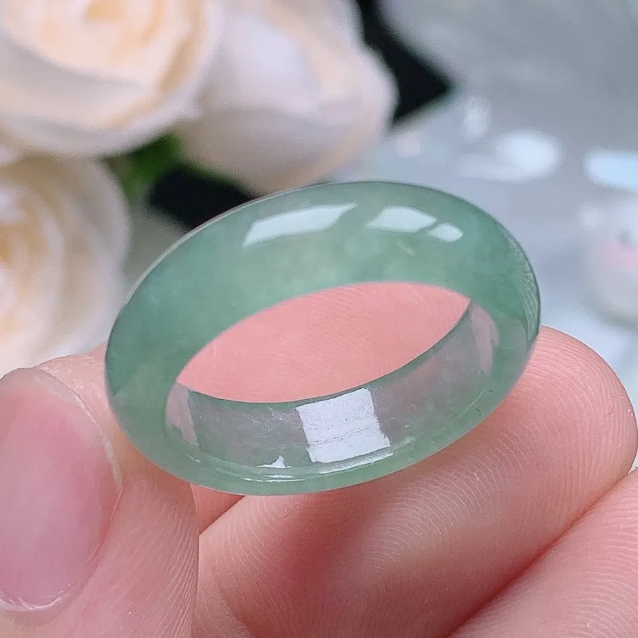 缅甸翡翠老坑种翡翠水润晴水戒指玉指环  水润通透 尺寸：18.3-6-3mm 17-18号圈口1S