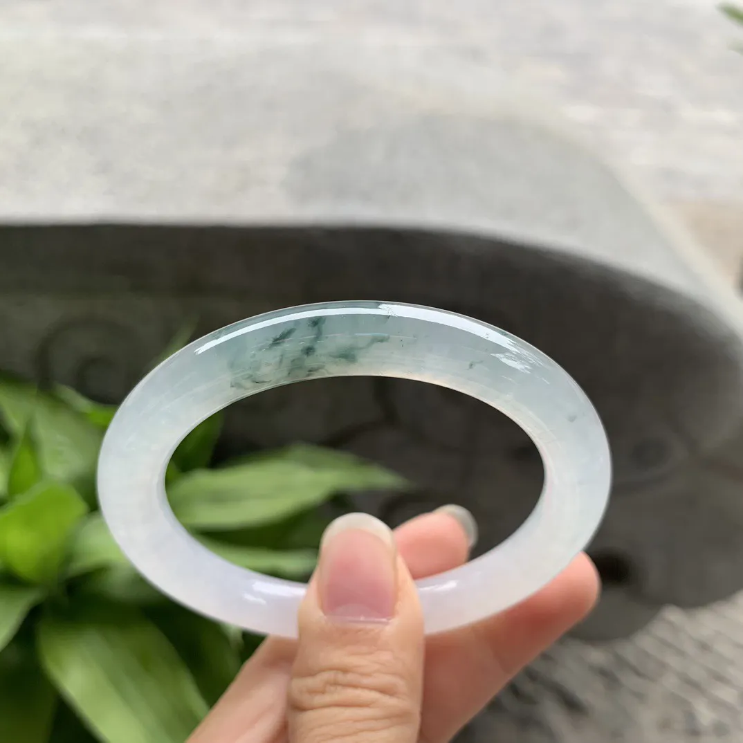 小圈口53.5-8.6 【冰飘花圆条手镯】圆条53 54可戴