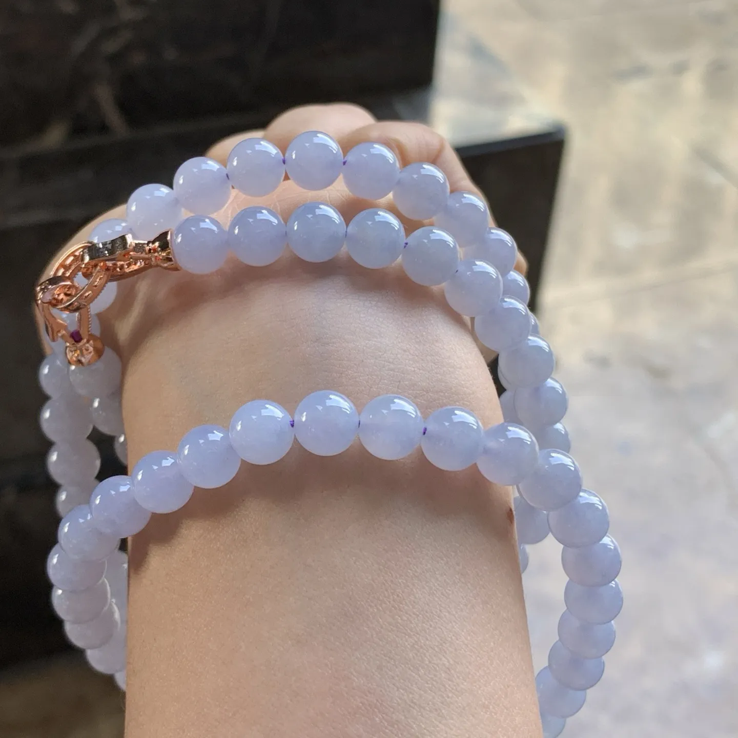 紫罗兰珠串^_^颜色鲜艳 玉质温润