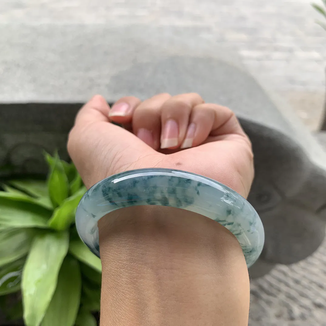 圈口54.7-12.7-8.5 【冰飘花正圈手镯】正圈 54 55可戴