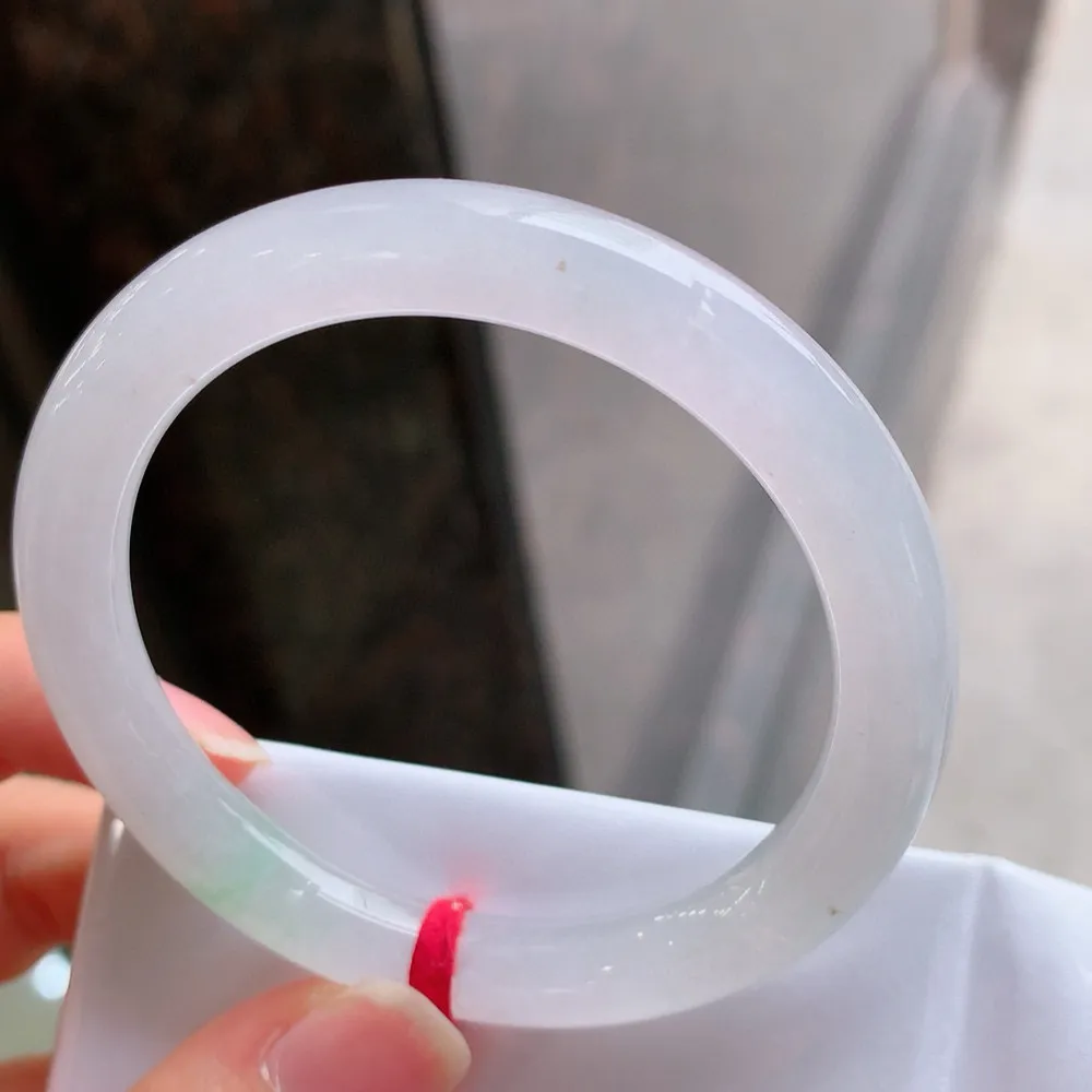 圆条冰糯春彩 无瑕 尺寸:52.7/8.2 种色兼备