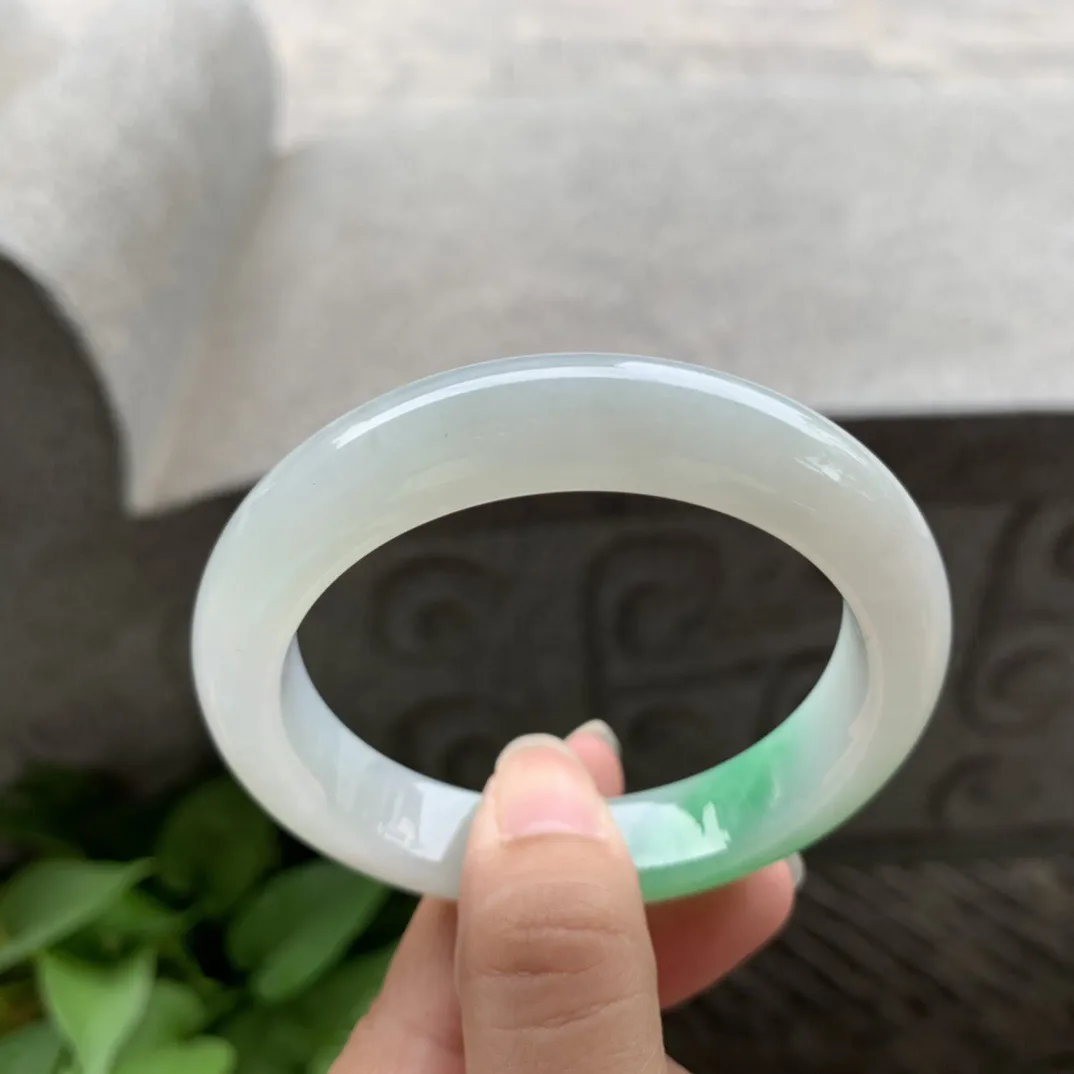 小圈口 53.7-11.8-8.6【飘阳绿正圈手镯】正圈53 54可戴