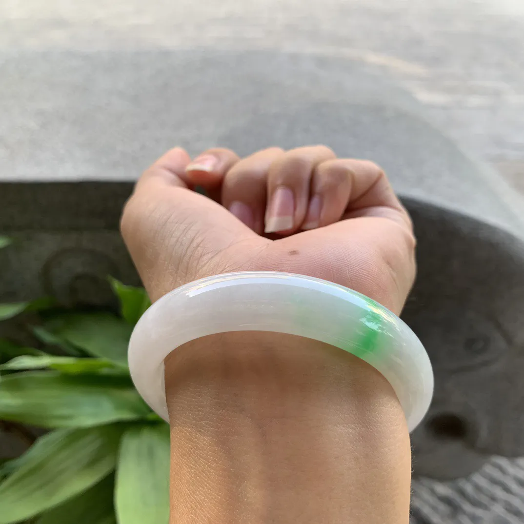 圈口 54.8-12.5-8.8【飘阳绿正圈手镯】正圈54 55可戴