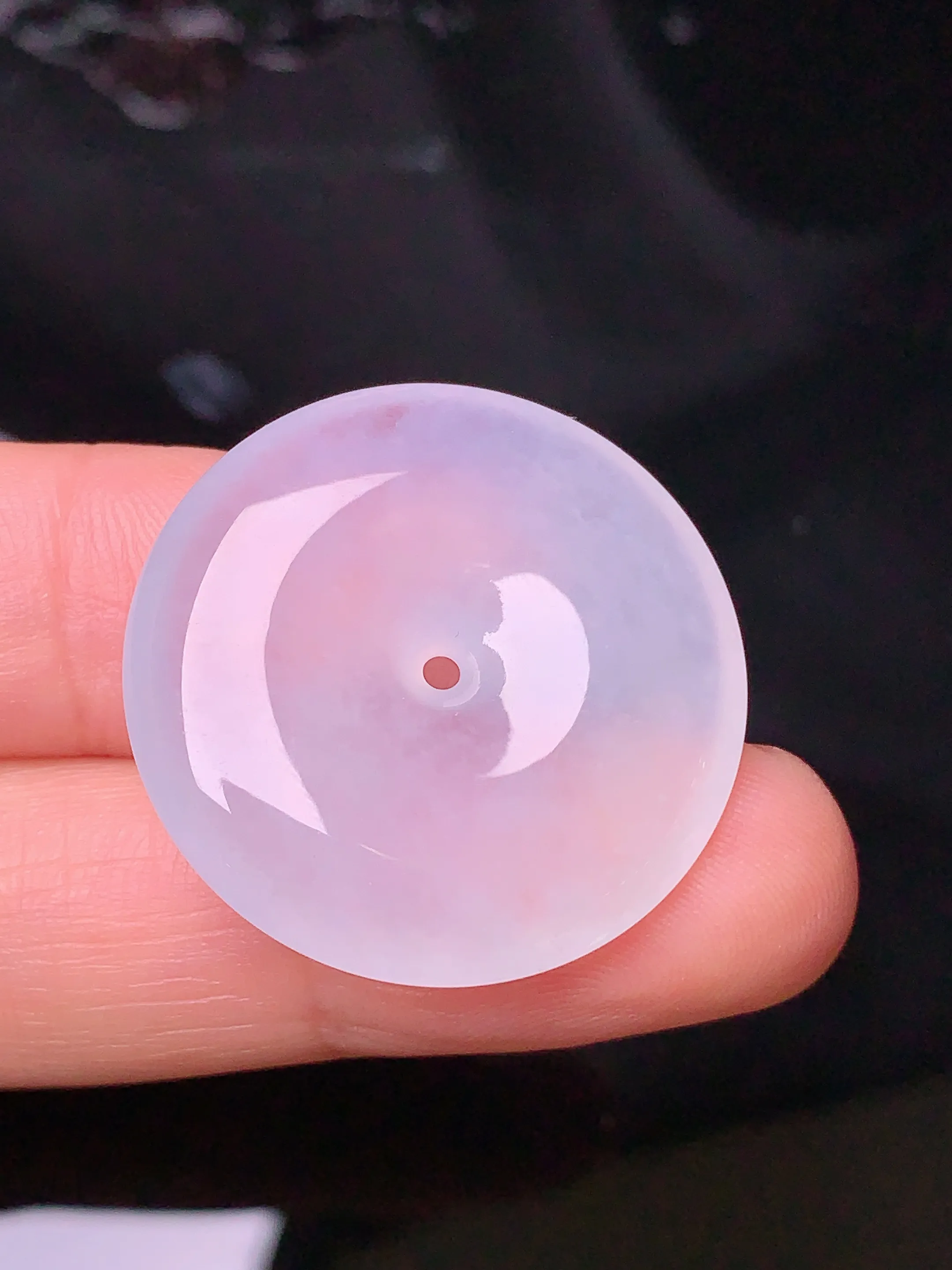 冰种平安扣吊坠 玉质细腻 色泽清新艳丽 整体尺寸26.6*5.7