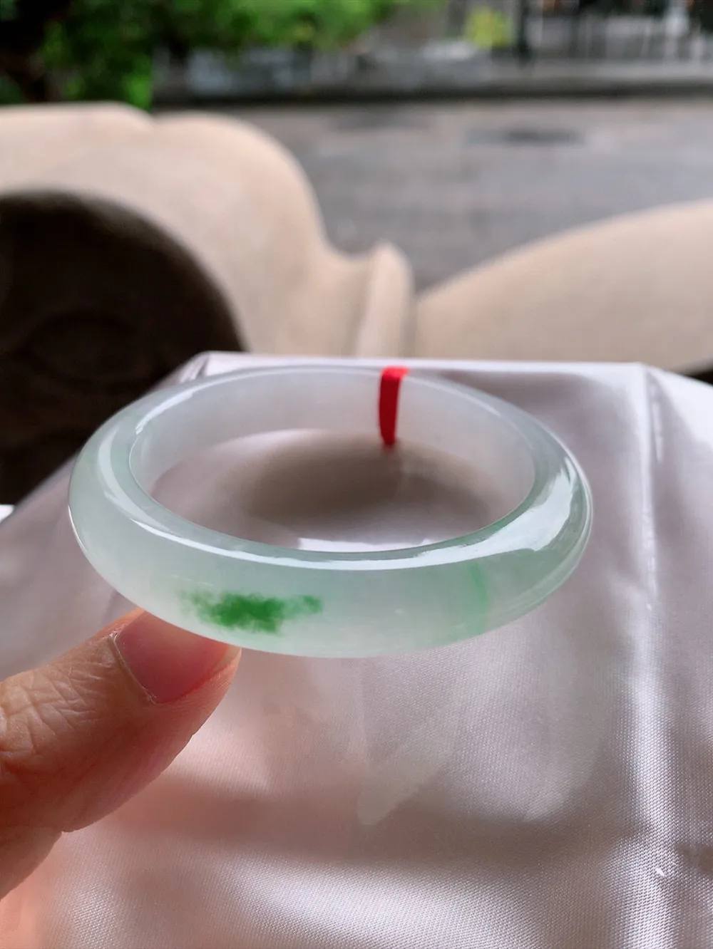 正圈高冰绿花 无瑕 尺寸:51.7/11.7/8.7 荧光闪闪🥰🥰