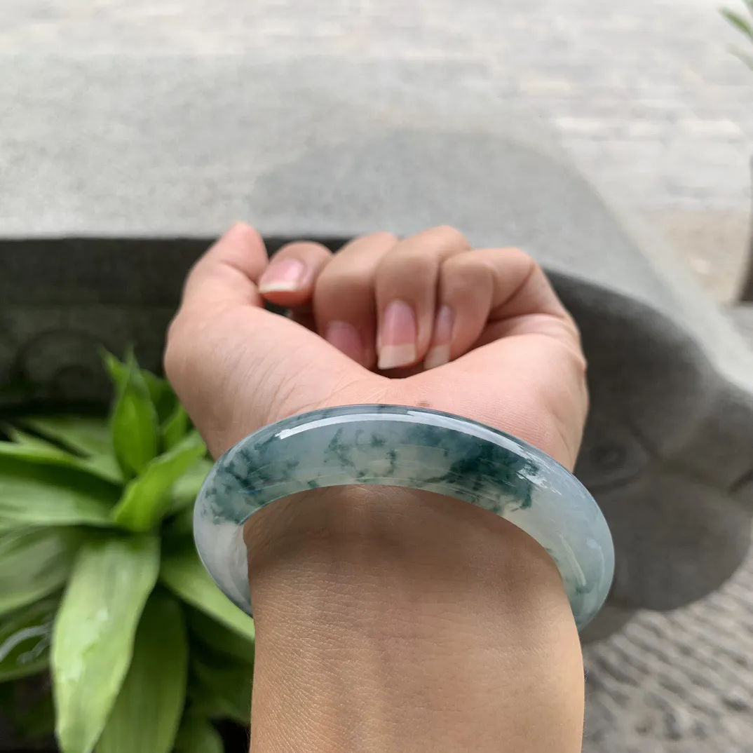 圈口54.7-12.7-8.5 【冰飘花正圈手镯】正圈 54 55可戴