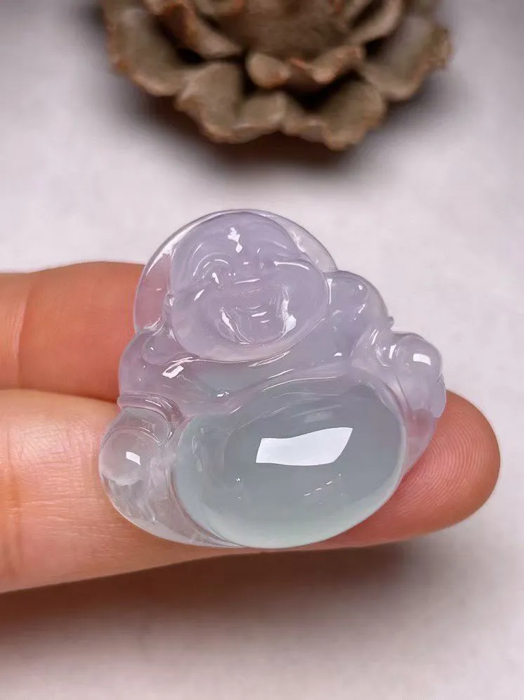 冰种【佛公】吊坠，种水好，玉质细腻 ，卖相好