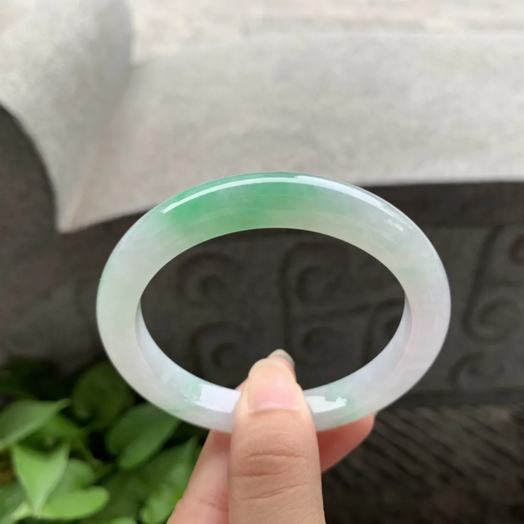 圈口54.6-9-8 【飘阳绿正圈手镯】正圈54 55可戴