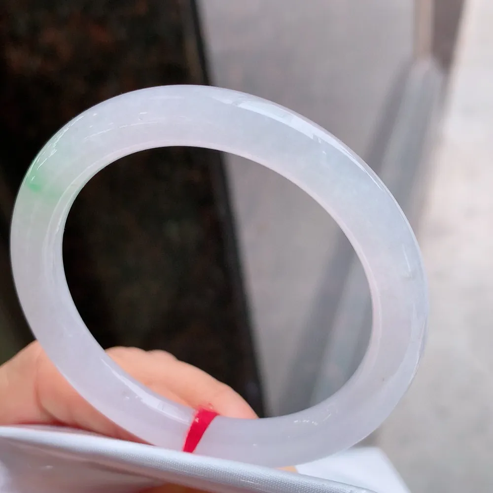 圆条冰糯春彩 无瑕 尺寸:52.7/8.2 种色兼备